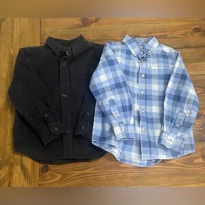 Old Navy Kids Black corduroy top . Cat and Jack Blue Plaid shirts